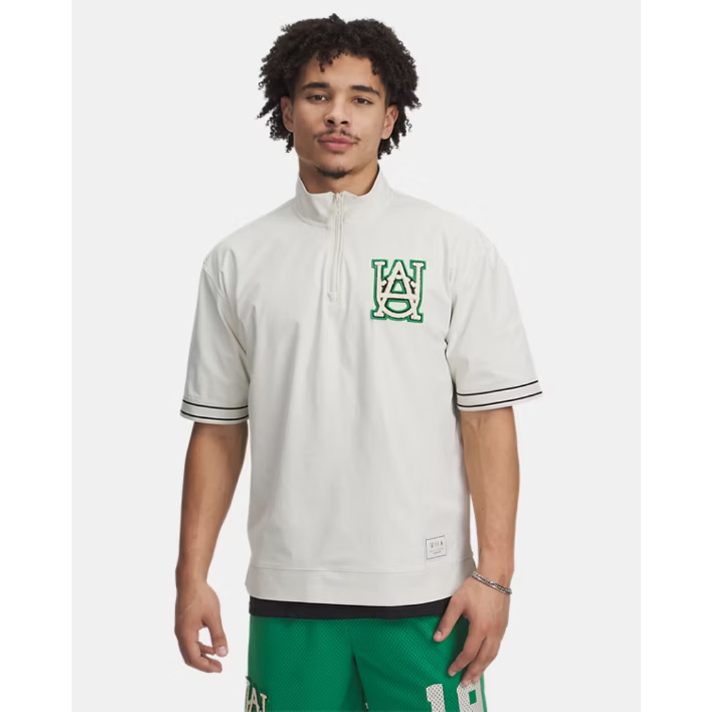 Under Armour Courtside Shirt Men's Size L Stone 1/4 Zip Pullover Basketball NEW